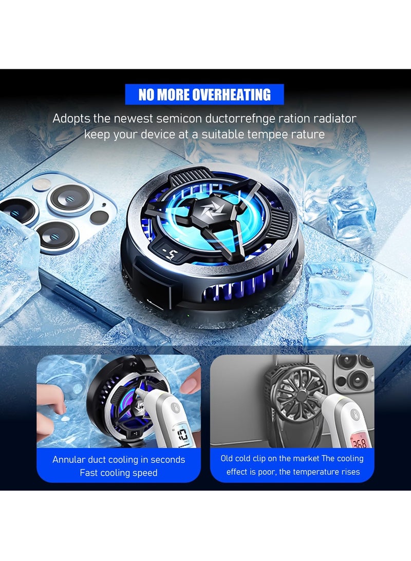 Phone Cooler for Gaming, Magnetic Semiconductor Cooler for iPhone 12 13 14 15 Series, Noiseless Cooling, Portable Cell Phone Cooling Fan Radiator for Android/Tablet/iPad - Image 2